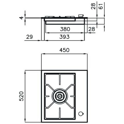 Piano Cottura 7278 032 a Gas 1 Fuoco Gas Colore Inox - Foto 2