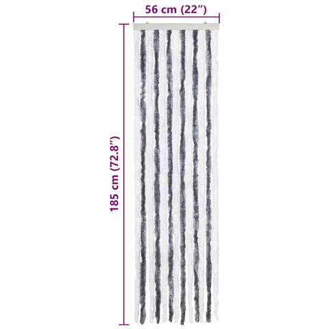 Zanzariera Grigio E Bianco 56x185 Cm Ciniglia - Foto 7