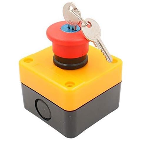 Rosso Segno Resistente Alle Intemperie Di Arresto Di Emergenza Pulsante Interruttore A Pressione Interruttore 660v 10a Con La Scatola Key - Foto 1