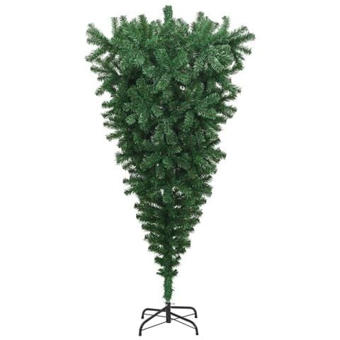 Albero di Natale Artificiale Capovolto con Supporto Verde 210 cm PVC - Foto 2