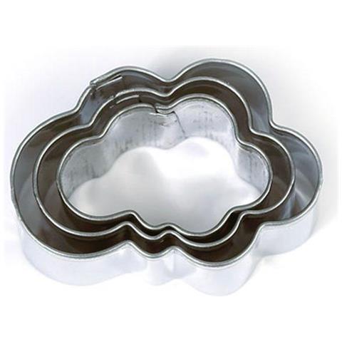 3 Mini Tagliabiscotti In Acciaio Inox - Nuvole - Foto 1
