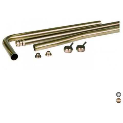 Set 3 Tubi Ottone Per Cassetta Alta Antichizzata Bronzata - Foto 3