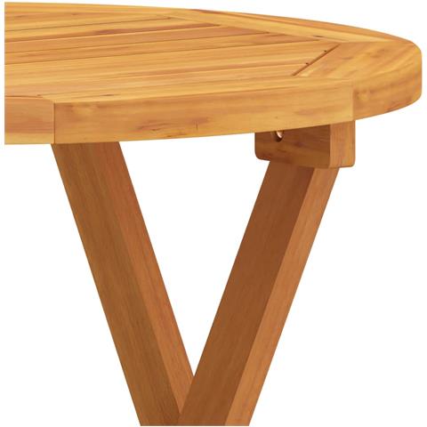 Tavolo Da Bistrot 46x47 Cm In Legno Massello Di Acacia - Foto 5