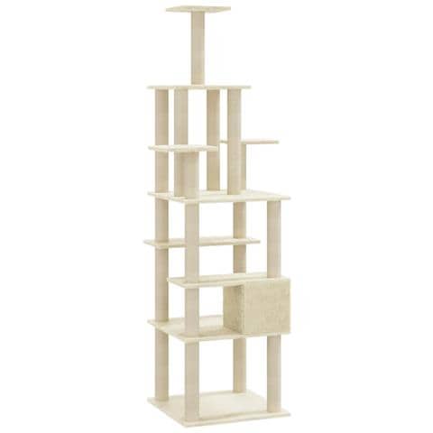 Albero Per Gatti Con Tiragraffi In Sisal Crema 183 Cm - Foto 8