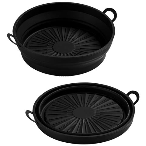 Ciotola Rotonda Pieghevole In Silicone Per Friggitrice Ad Aria Black - Foto 1