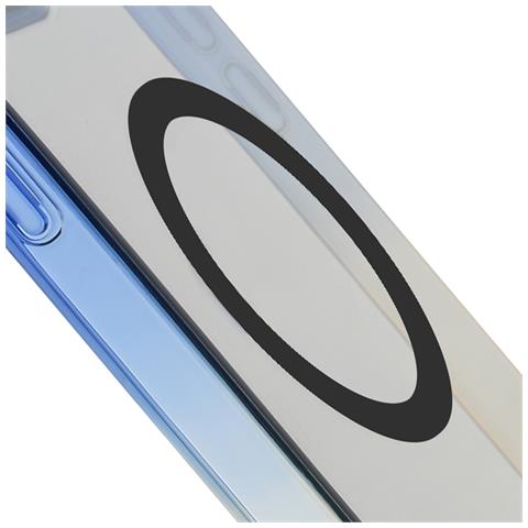 Cover Magsafe Per Iphone 15 Pro Silicone Gel Design Sfumato, Blu - Foto 5