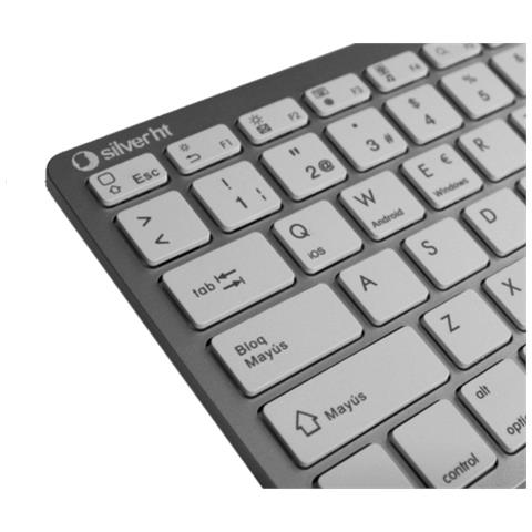 Tastiera Wireless 8420738193867 (Layout Spagnolo) Colore Argento. Bianco - Foto 2