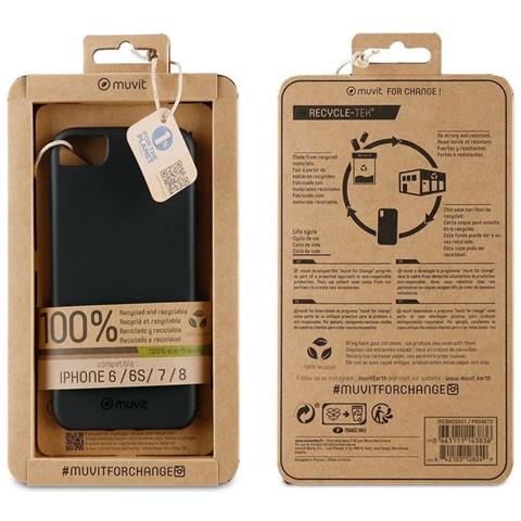 Cover Per Iphone Se / 8/7/6s / 6 Recycletek, Nero - Foto 4