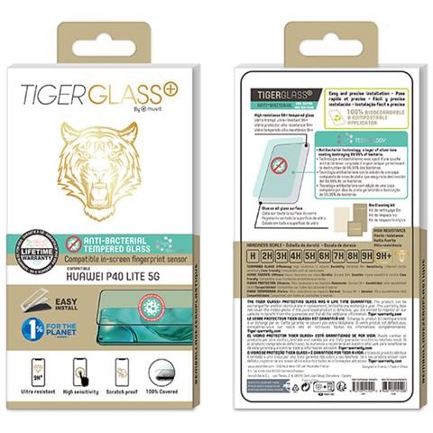 Salvadisplay In Vetro Temperato Per Huawei P40 Lite 5g Antibatterico, Nero Transparente - Foto 2