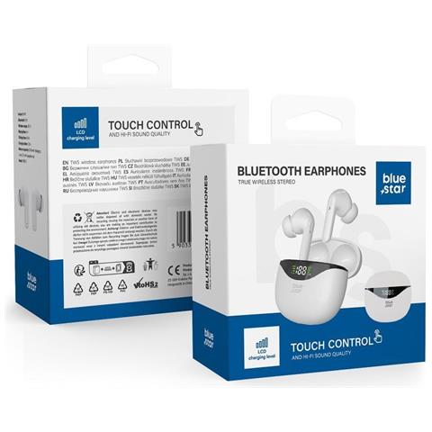 Auricolare Bluetooth 5.4 Tws T60 Lcd Stereo In-ear White Per Smartphone - Foto 5