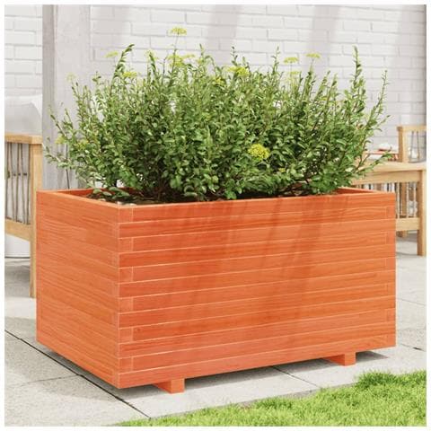 Fioriera Giardino Marrone Cera 90x60x49,5cm Legno Massello Pino - Foto 3