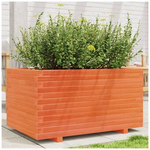 Fioriera Giardino Marrone Cera 90x60x49,5cm Legno Massello Pino - Foto 1