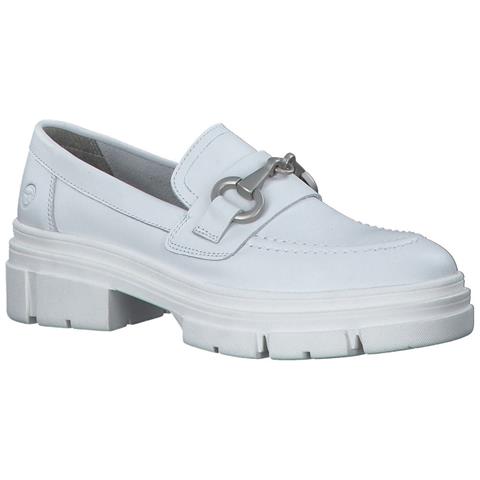 White Leather Casual Closed Loafers Mocassino Pelle Scarpe Donna Bianco Eu 40, 1-24715-20 117 - Foto 2