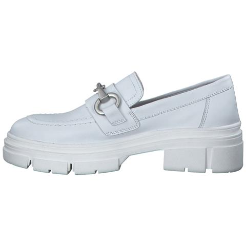 White Leather Casual Closed Loafers Mocassino Pelle Scarpe Donna Bianco Eu 40, 1-24715-20 117 - Foto 3