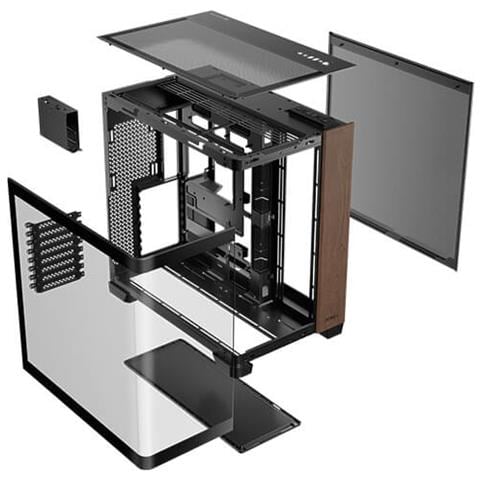 Case C8 Curve Wood Full Tower E-ATX / ATX / ITX / micro ATX 3x USB 3.2 Colore Nero (Finestrato) - Foto 2