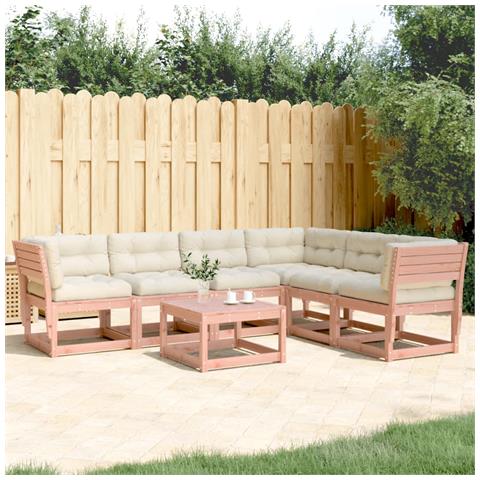 Set Divani Giardino 6 pz con Cuscini Legno Massello di Douglas - Foto 2
