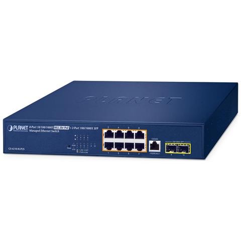 IPv6/IPv4, 8-Port Gestito L2/L4 Gigabit Ethernet (10/100/1000) Supporto Power over Ethernet (PoE) 1U Blu - Foto 1