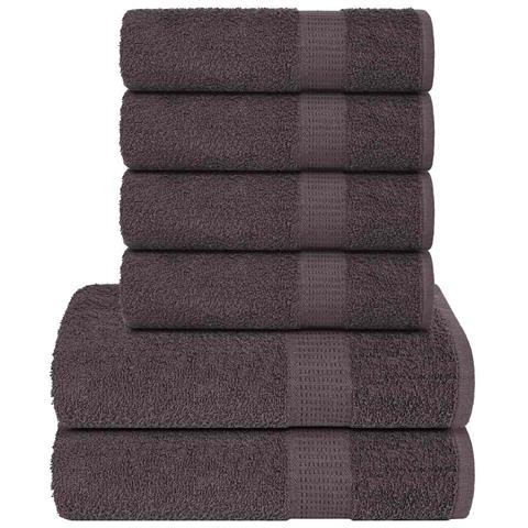 Set Asciugamani 6 Pz Antracite 360 Gsm 100% Cotone - Foto 1