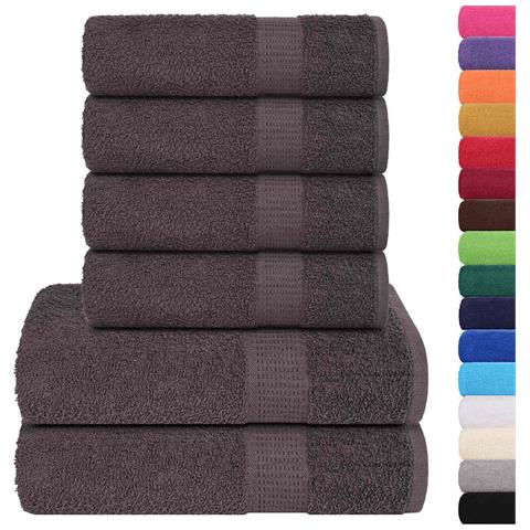 Set Asciugamani 6 Pz Antracite 360 Gsm 100% Cotone - Foto 2