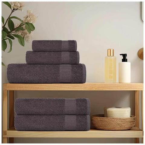 Set Asciugamani 6 Pz Antracite 360 Gsm 100% Cotone - Foto 3