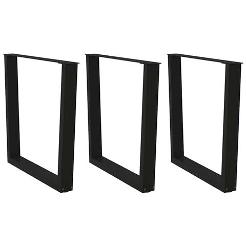 Gambe Per Tavolo Da Pranzo A V 3 Pz Nero 80x(72-73,3)cm Acciaio - Foto 1