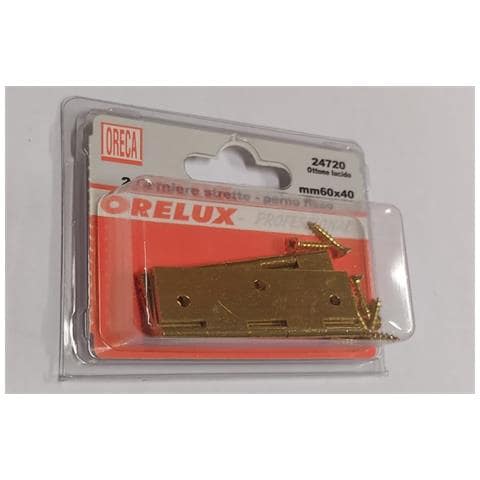 2 Pezzi - Cerniera Di Tipo Stretto Con Perno Fisso 60x40mm - In Ottone Lucido Con Viti - Foto 1