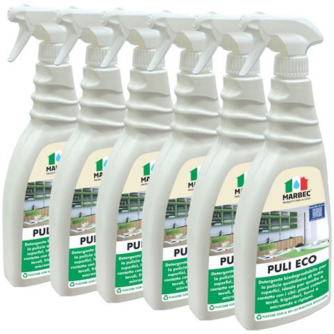 Detergente Sgrassante Multiuso, Efficace Su Superfici Delicate, Pronto All'uso Puli Eco - 750mlx6pz - Foto 1