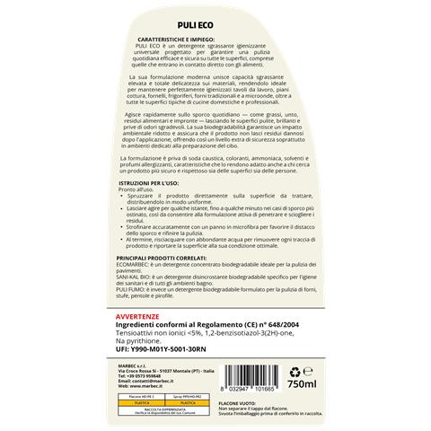 Detergente Sgrassante Multiuso, Efficace Su Superfici Delicate, Pronto All'uso Puli Eco - 750mlx6pz - Foto 13