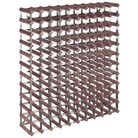 Lusso Casadino - Portabottiglie Per 120 Bottiglie Legno Massello Di Pino Marrone - Foto 1