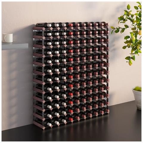 Lusso Casadino - Portabottiglie Per 120 Bottiglie Legno Massello Di Pino Marrone - Foto 2