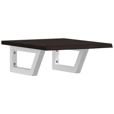 Ripiano A Parete Per Lavabo In Acciaio E Massello Di Rovere - Foto 1