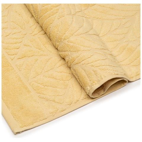 Telo Bagno Cm 100x150 Primanatura Foglie In Cotone Colore Dorato Misura Cm 100x150 - Foto 2