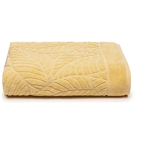 Telo Bagno Cm 100x150 Primanatura Foglie In Cotone Colore Dorato Misura Cm 100x150 - Foto 3