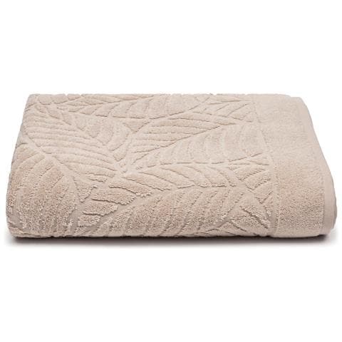 Telo Bagno Cm 100x150 Primanatura Foglie In Cotone Colore Dorato Misura Cm 100x150 - Foto 1