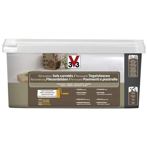 V33 - Rinnovare Pavimenti E Piastrelle Smalto Grigio Carbonato Satinato 2,0 Lt - Foto 1