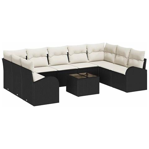 Set Divano da Giardino 9 Pezzi con Cuscini Brown Polirattan - Foto 1