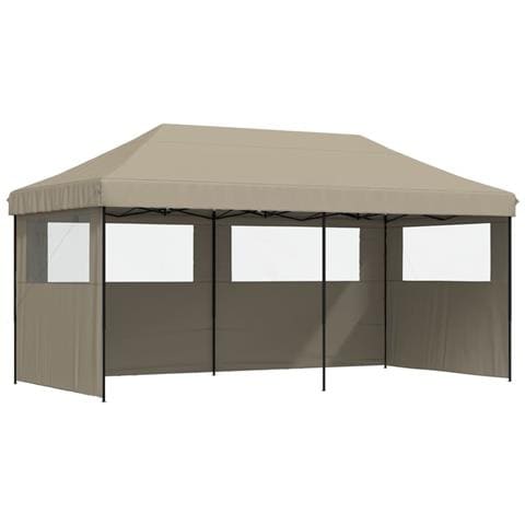 Tendone per Feste Pieghevole Pop-Up con 3 Pareti Tortora - Foto 1