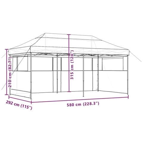 Tendone per Feste Pieghevole Pop-Up con 3 Pareti Tortora - Foto 9