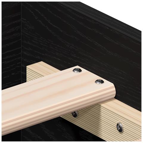 Letto  Quadro Nero Rovere 90x190 cm Legno ingegnerizzato - Foto 9