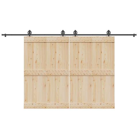 Kit di Binari per Porte Scorrevoli 400 cm Acciaio Nero - Foto 2