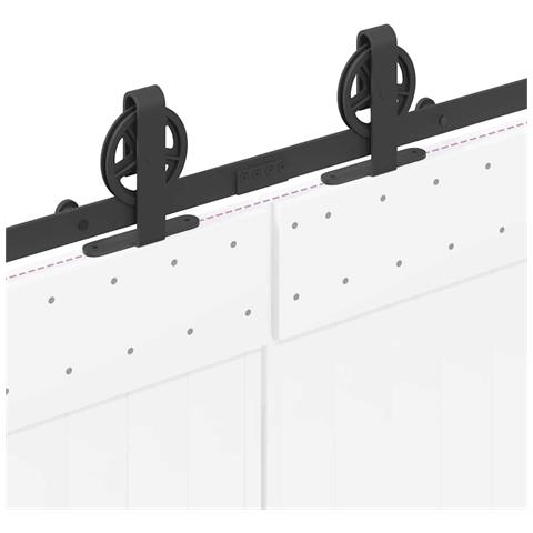 Kit di Binari per Porte Scorrevoli 400 cm Acciaio Nero - Foto 9