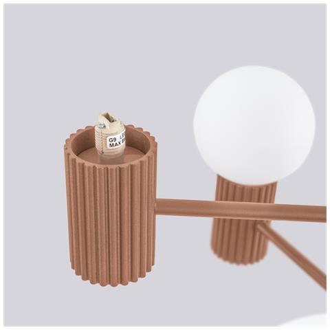 Lampadario Halo 6 Moka Sl. 1834 - Moderno Lampadario Moka 230x64x64 Cm - Foto 8