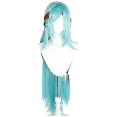 Parrucca Cosplay Azzurro Cielo - Fibra Ad Alta Temperatura 100cm, Misura Regolabile Per Giochi Di Ruolo Anime - Foto 1