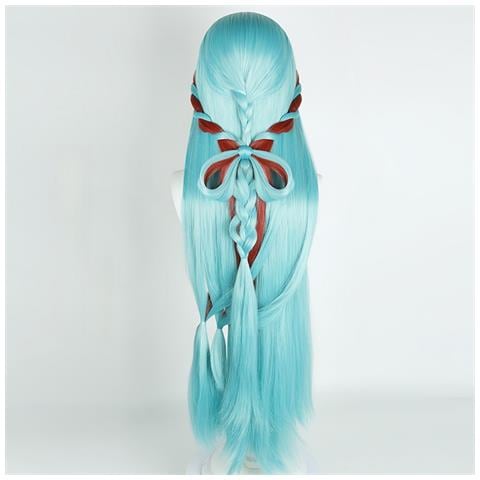 Parrucca Cosplay Azzurro Cielo - Fibra Ad Alta Temperatura 100cm, Misura Regolabile Per Giochi Di Ruolo Anime - Foto 2