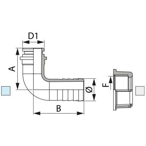 Raccordo Portagomma Arag 90° Per Girello Diametro 60mm Confezione Da 5 Pezzi - Foto 2