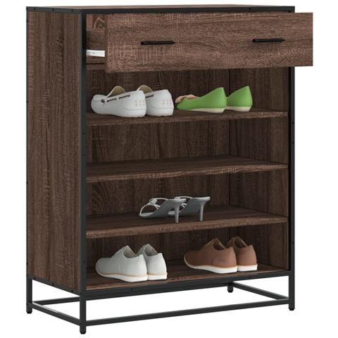 Scarpiera Rovere Marrone 75x38x97,5cm Legno Multistrato Metallo - Foto 2