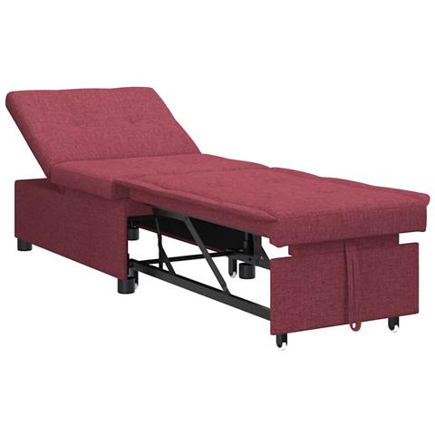 Divano letto Rosso 194 x 67 x 37 cm Tessuto - Foto 1