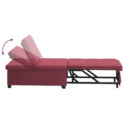 Divano letto Rosso 194 x 67 x 37 cm Tessuto - Foto 9
