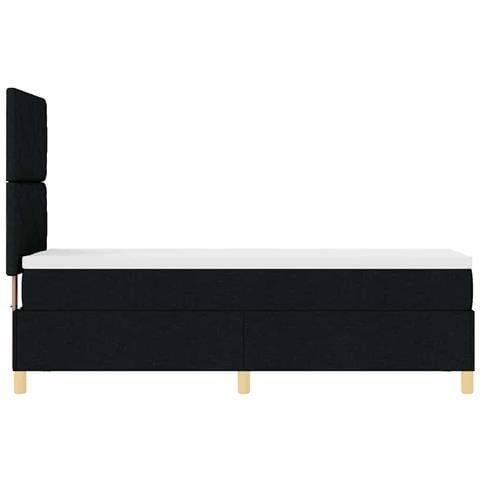 Letto a molle con materasso Nero 80 x 200 cm Tessuto - Foto 9