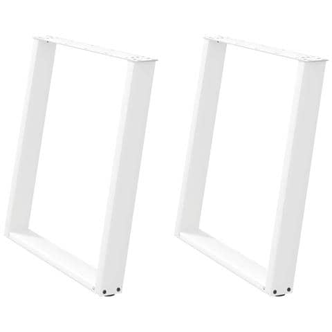 Gambe per tavolo da pranzo a forma di U 2 pz bianche 80x(72-73) cm in acciaio - Foto 2